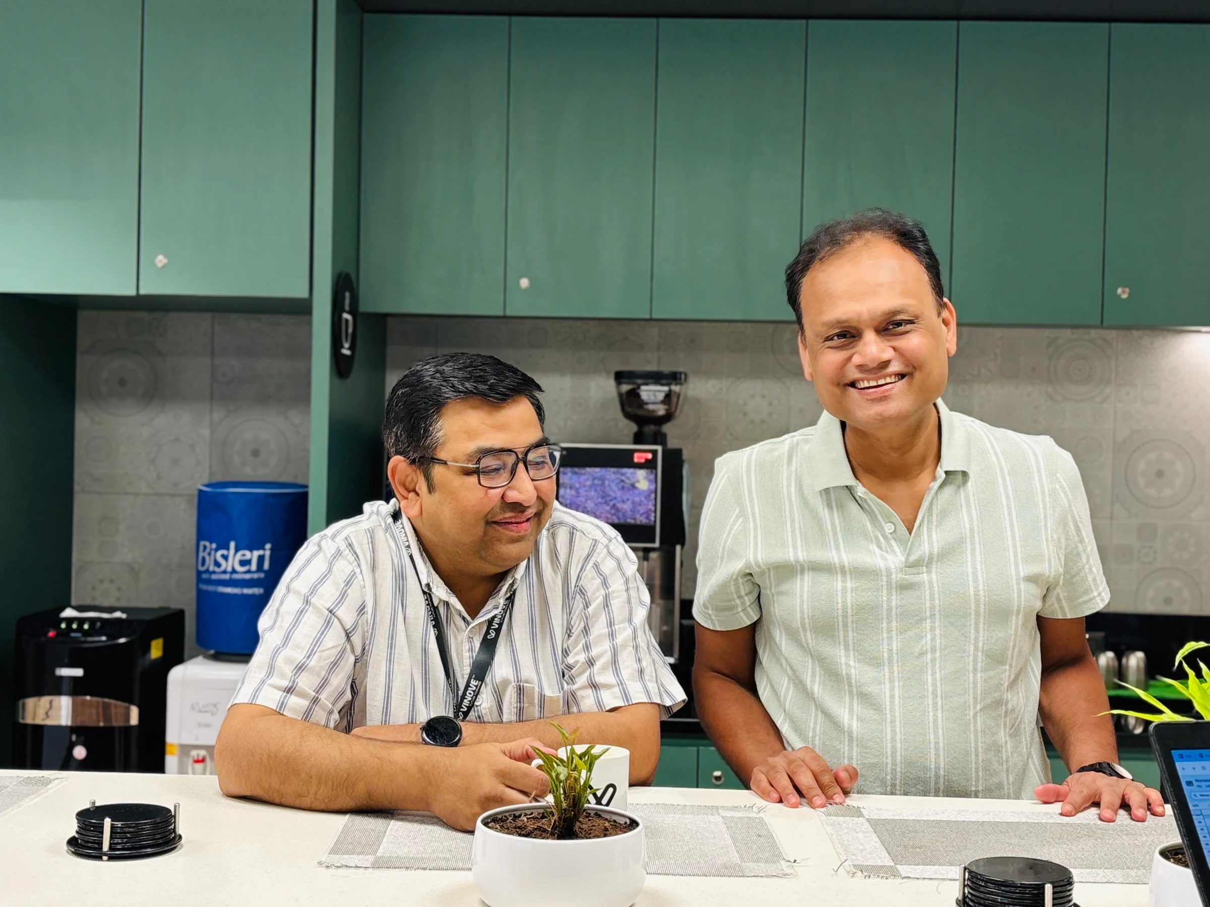 Vinove leaders sharing an informal moment in the Noida office