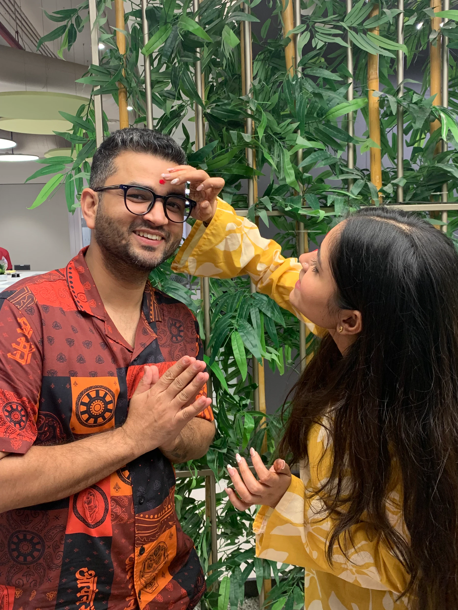 Vinove colleagues sharing a festive office moment